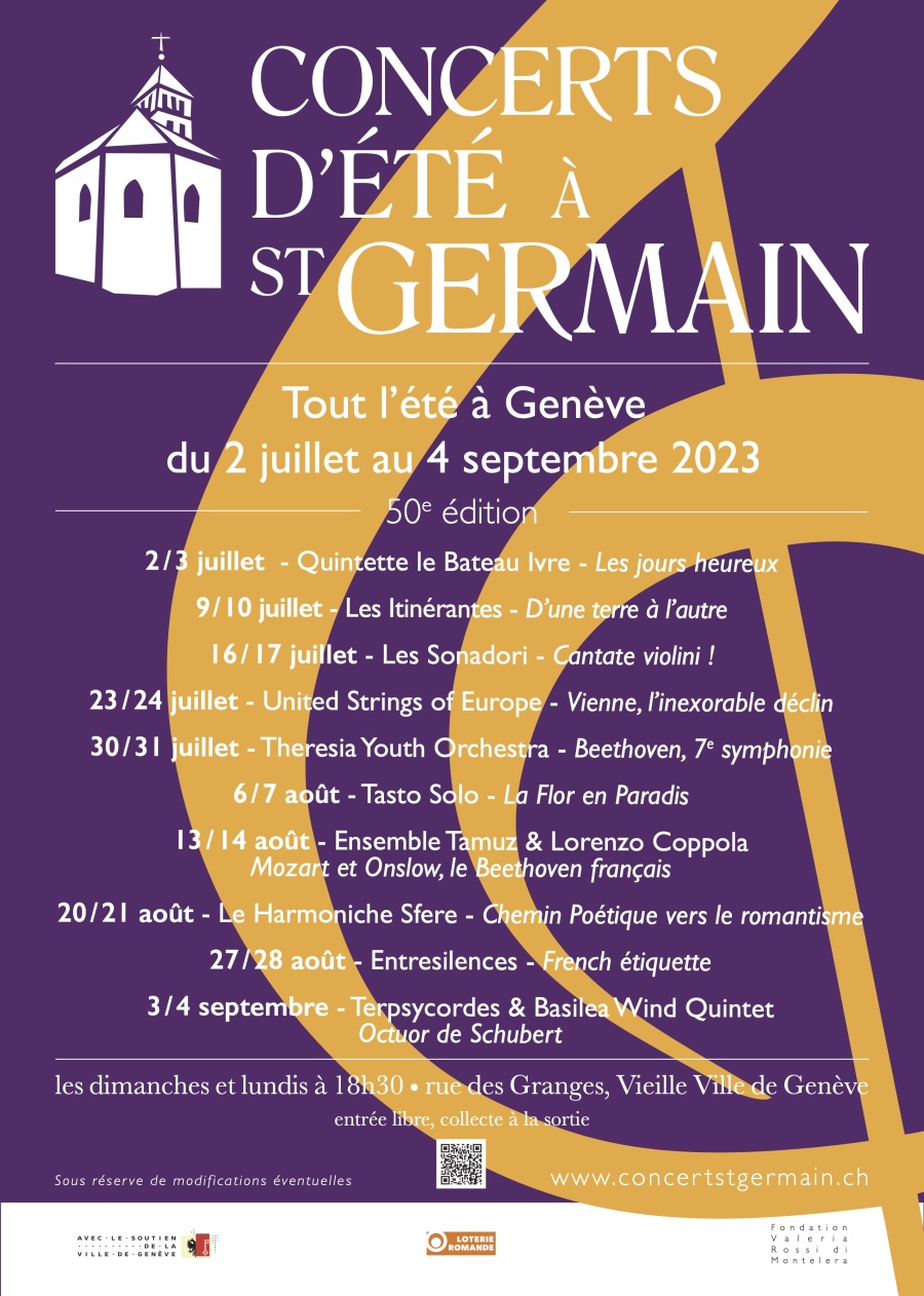 Affiche Concerts d'été à St-Germain 2023