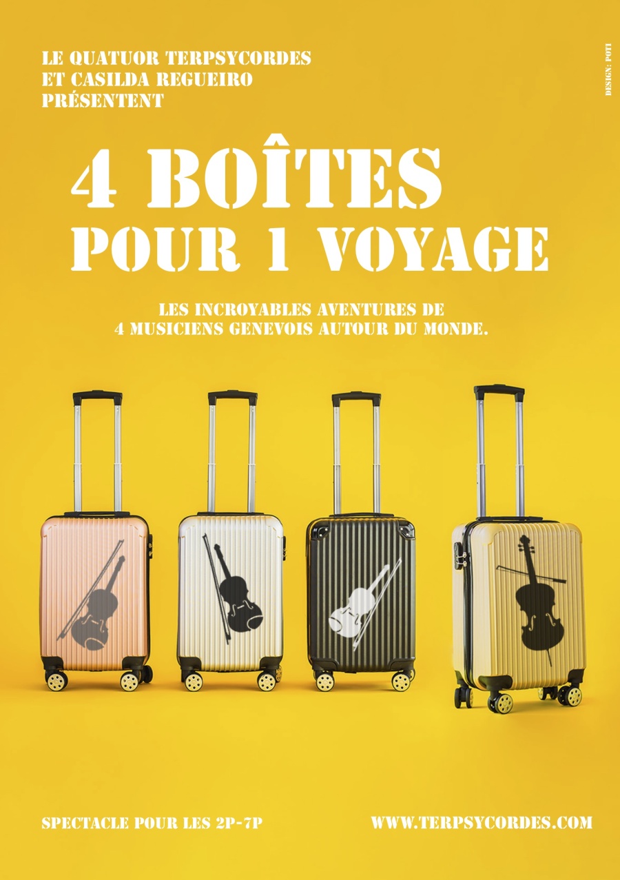 Affiche 4 Boîtes pour 1 voyage