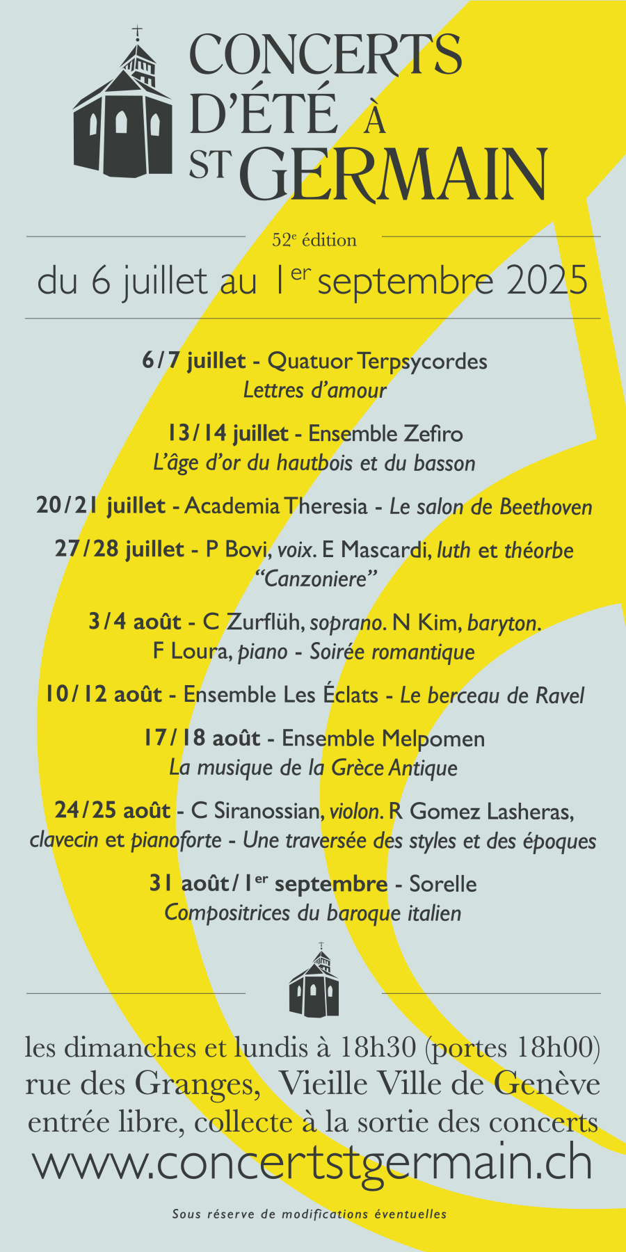 Affiche concerts de Saint-Germain 2025