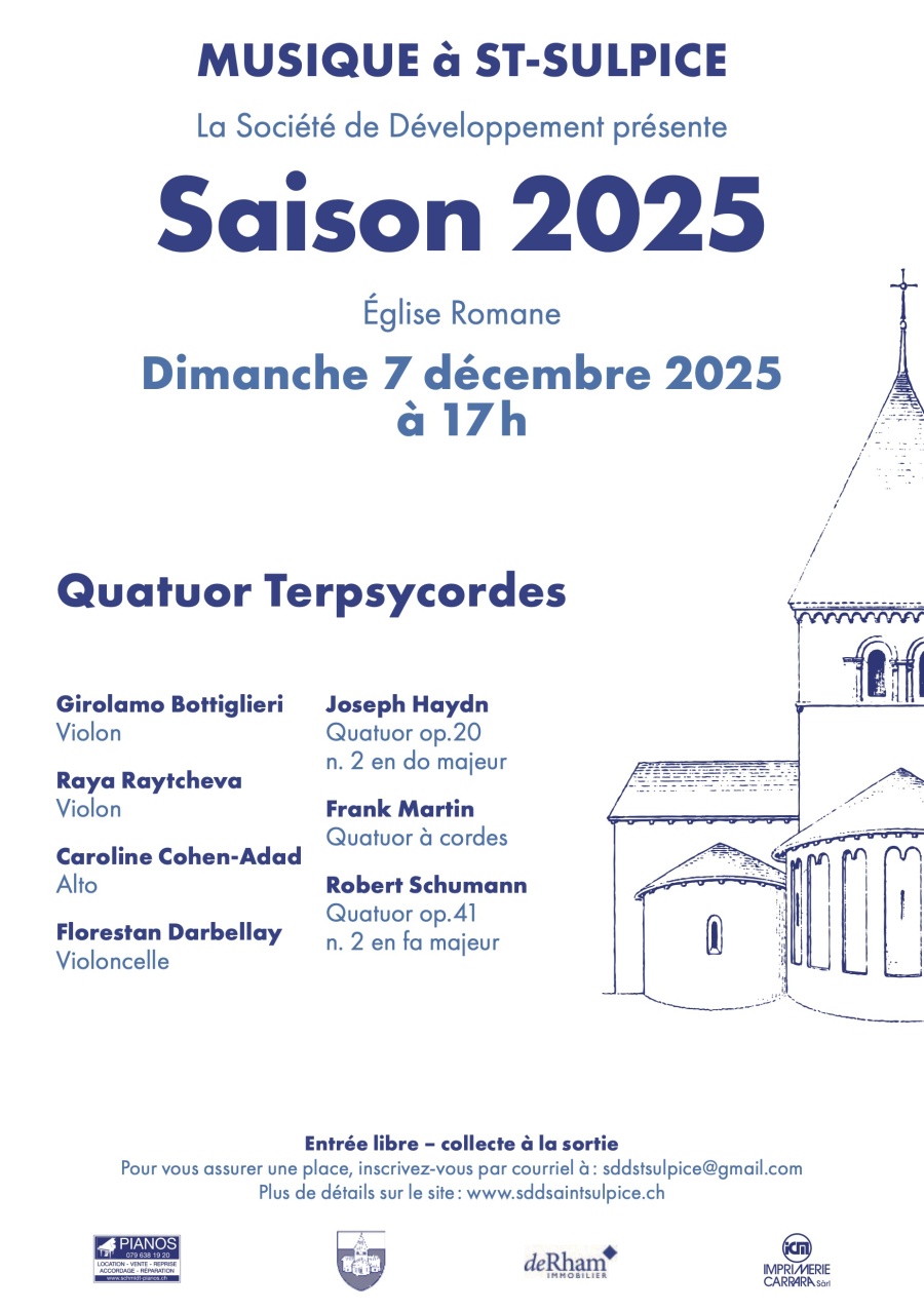 Affiche concert Saint-Sulpice 7 décembre 2025